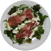 Melonsallad med lufttorkad skinka
